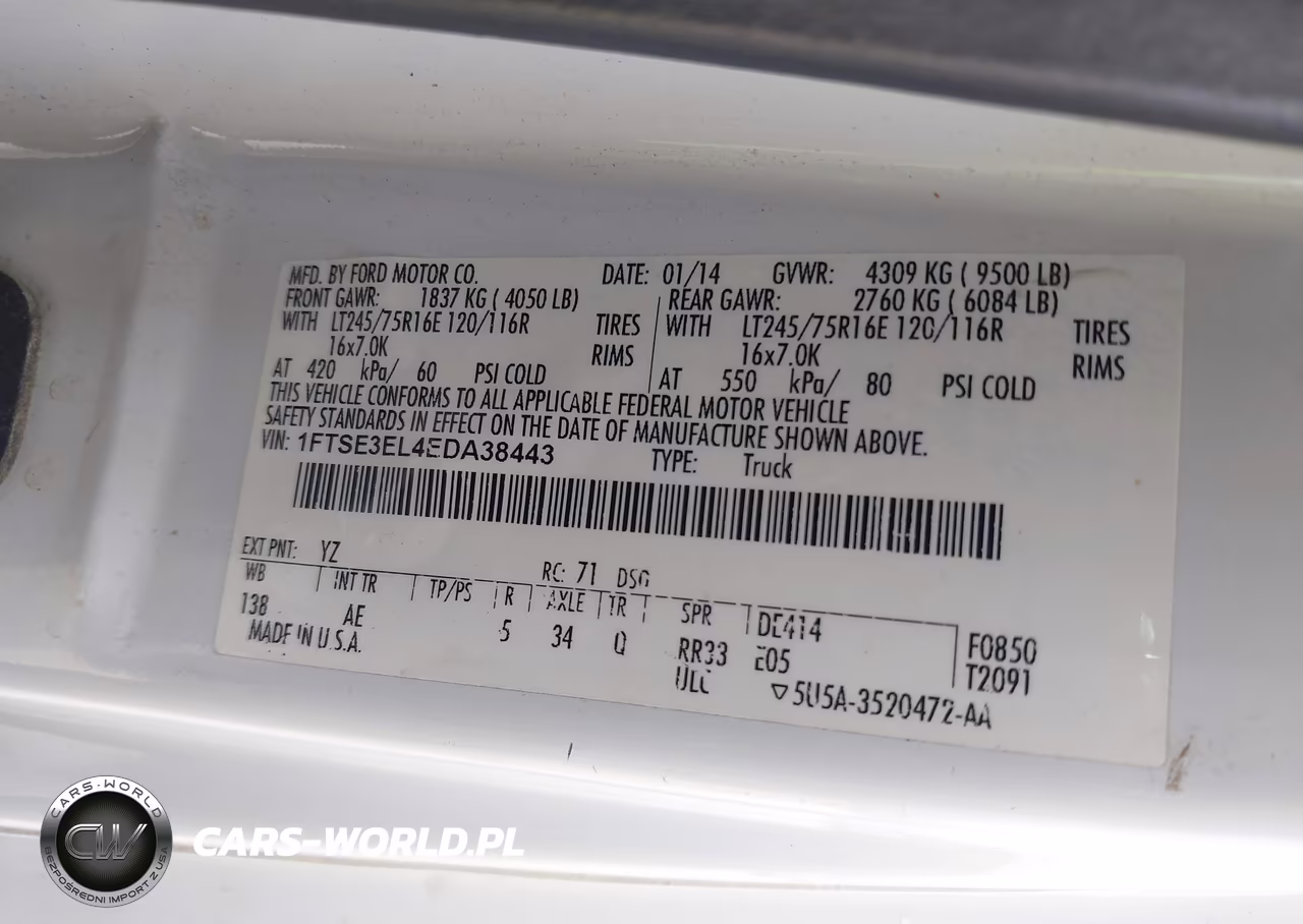 2014 Ford E-350 Super Duty Commercial VIN:1FTSE3EL4EDA38443 - 9