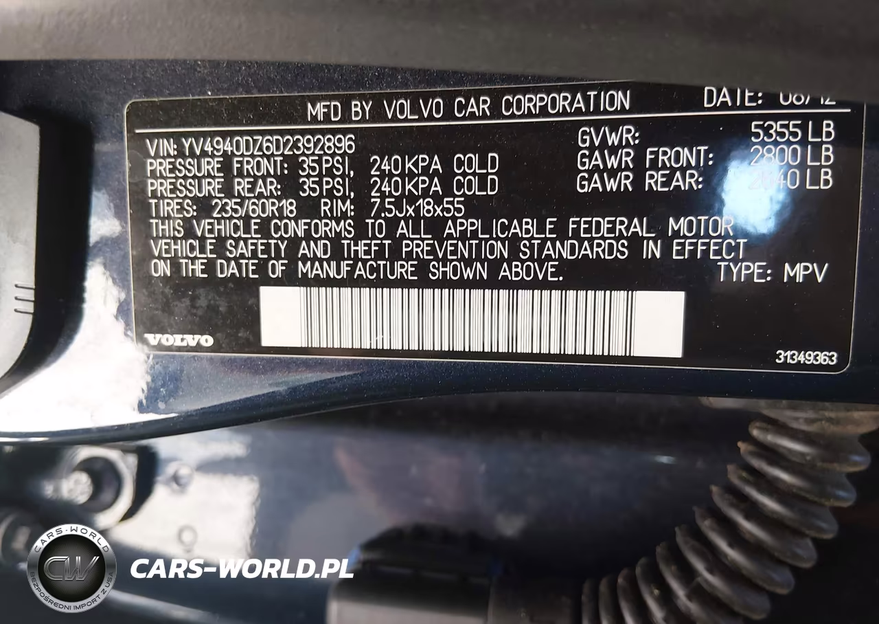 2013 Volvo Xc60 3.2 Premier VIN:YV4940DZ6D2392896 - 9