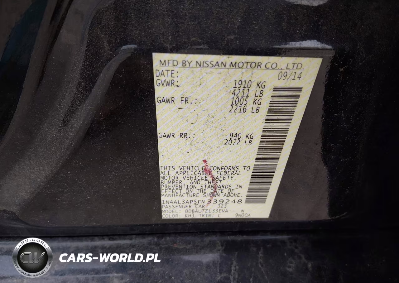 2015 Nissan Altima 2.5 Sl VIN:1N4AL3AP5FN339248 - 9