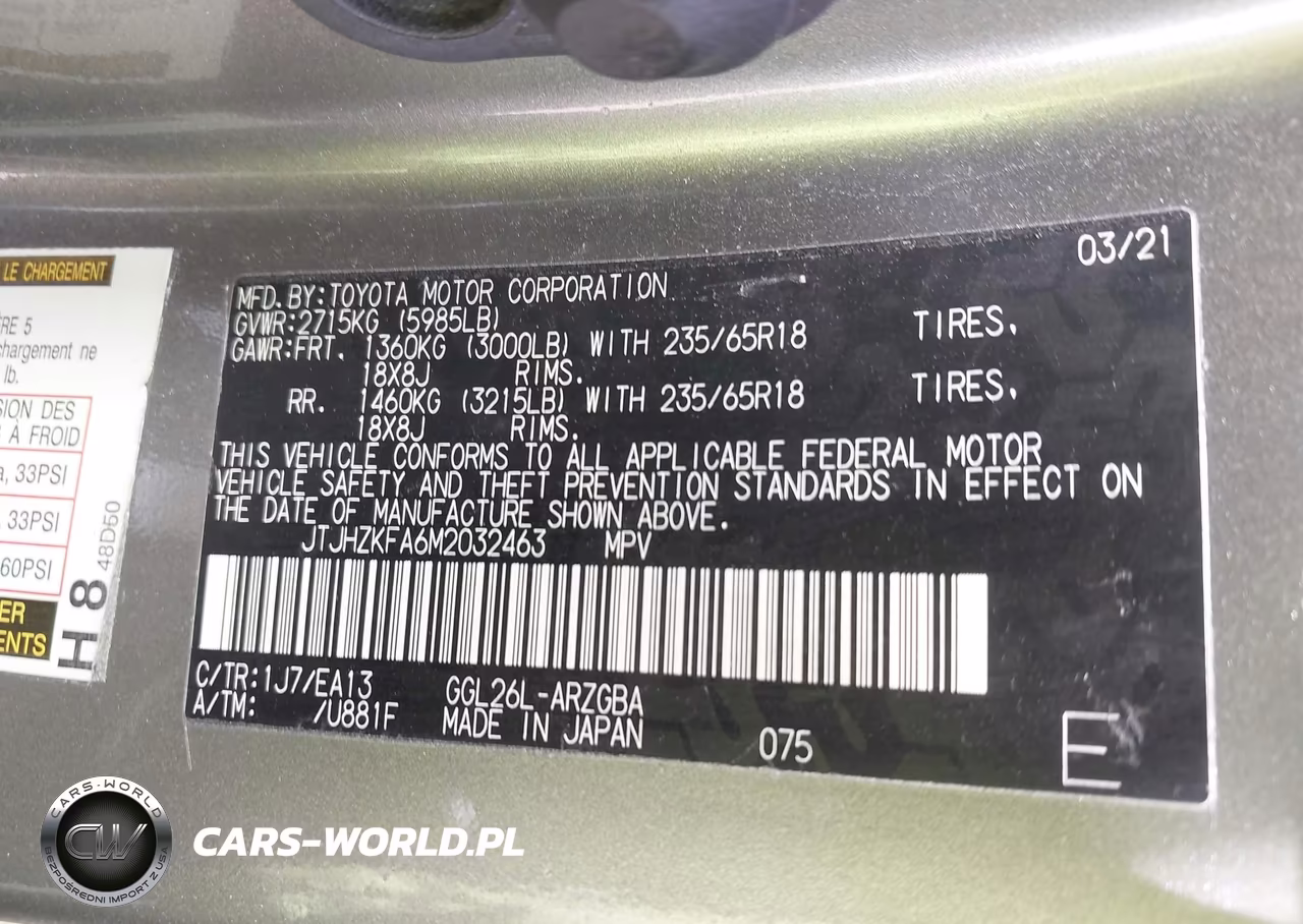 2021 Lexus Rx 350L VIN:JTJHZKFA6M2032463 - 9