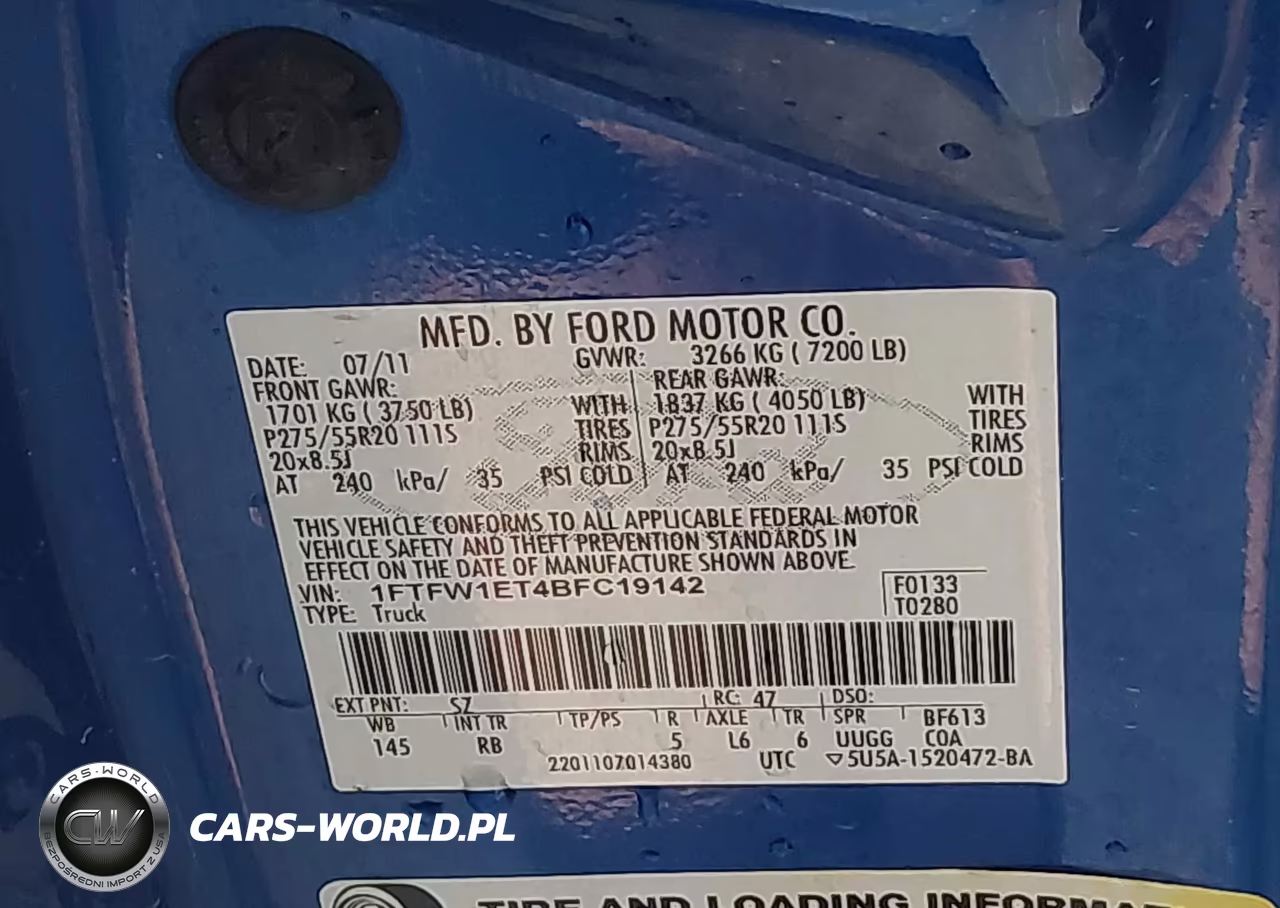 2011 Ford F-150 Fx4 VIN:1FTFW1ET4BFC19142 - 9