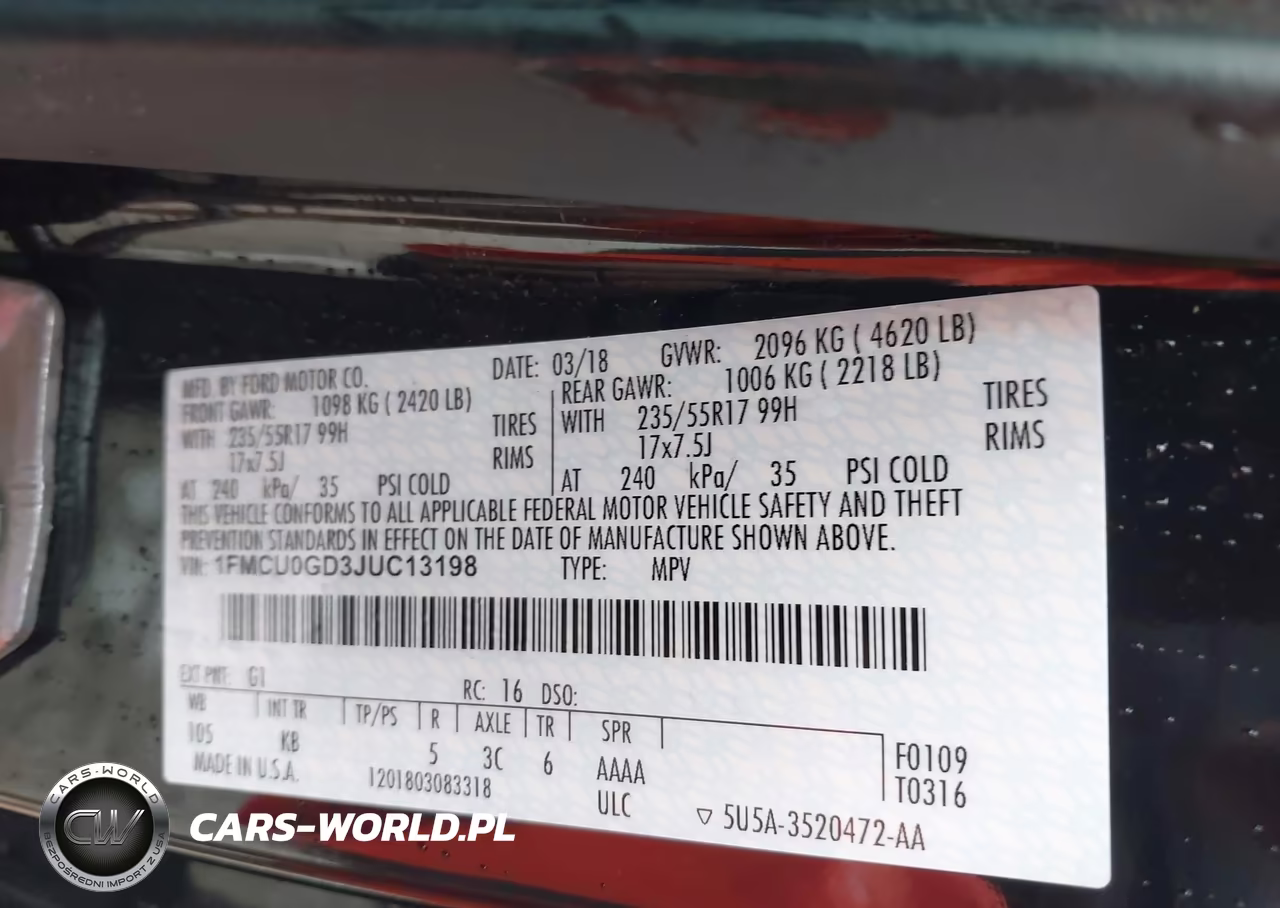 2018 Ford Escape Se VIN:1FMCU0GD3JUC13198 - 9
