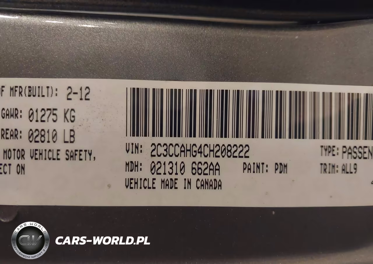 2012 Chrysler 300 Limited VIN:2C3CCAHG4CH208222 - 9