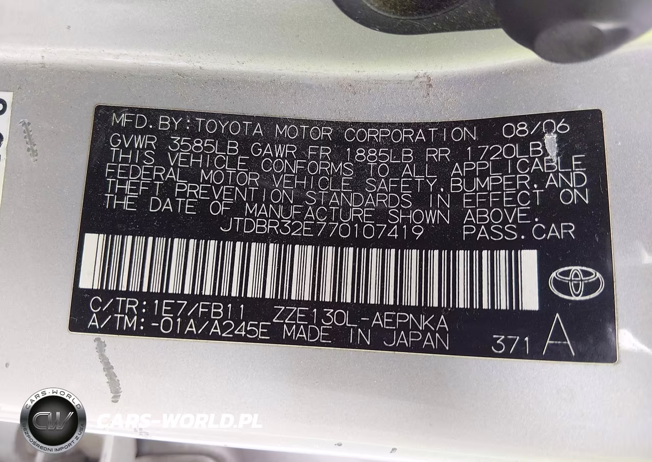 2007 Toyota Corolla Le VIN:JTDBR32E770107419 - 9