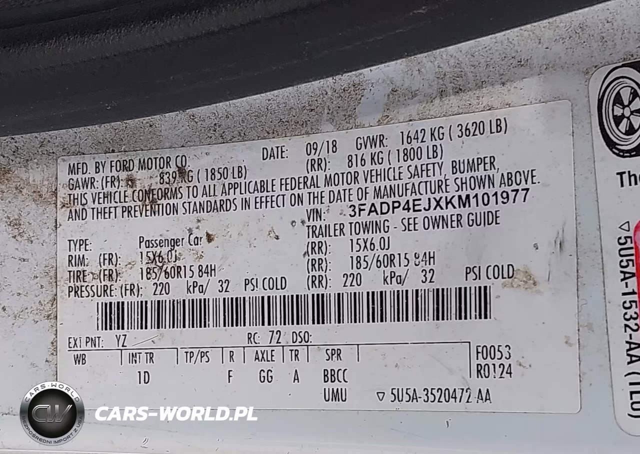 2019 Ford Fiesta Se VIN:3FADP4EJXKM101977 - 9
