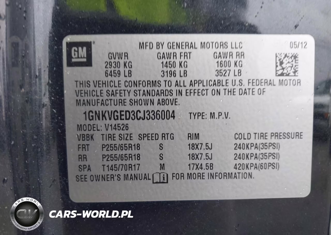 2012 Chevrolet Traverse 1Lt VIN:1GNKVGED3CJ336004 - 9