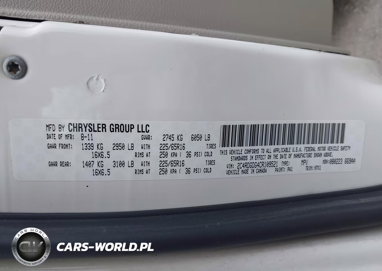 2012 Dodge Grand Caravan Crew VIN:2C4RDGDG4CR109521 - 9