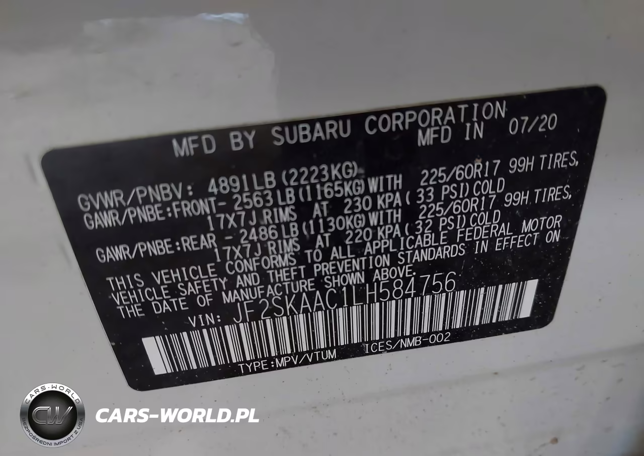 2020 Subaru Forester VIN:JF2SKAAC1LH584756 - 9