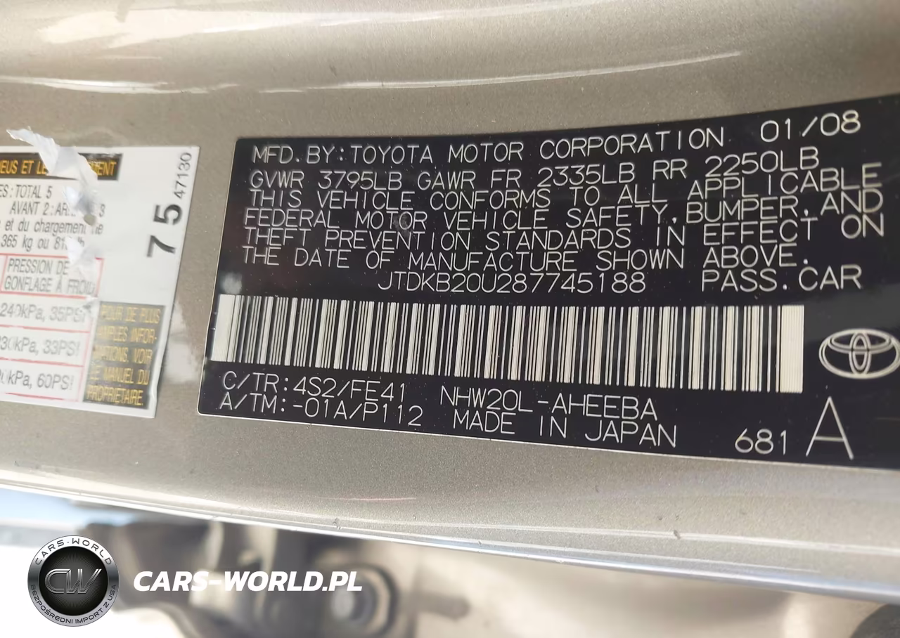 2008 Toyota Prius VIN:JTDKB20U287745188 - 9