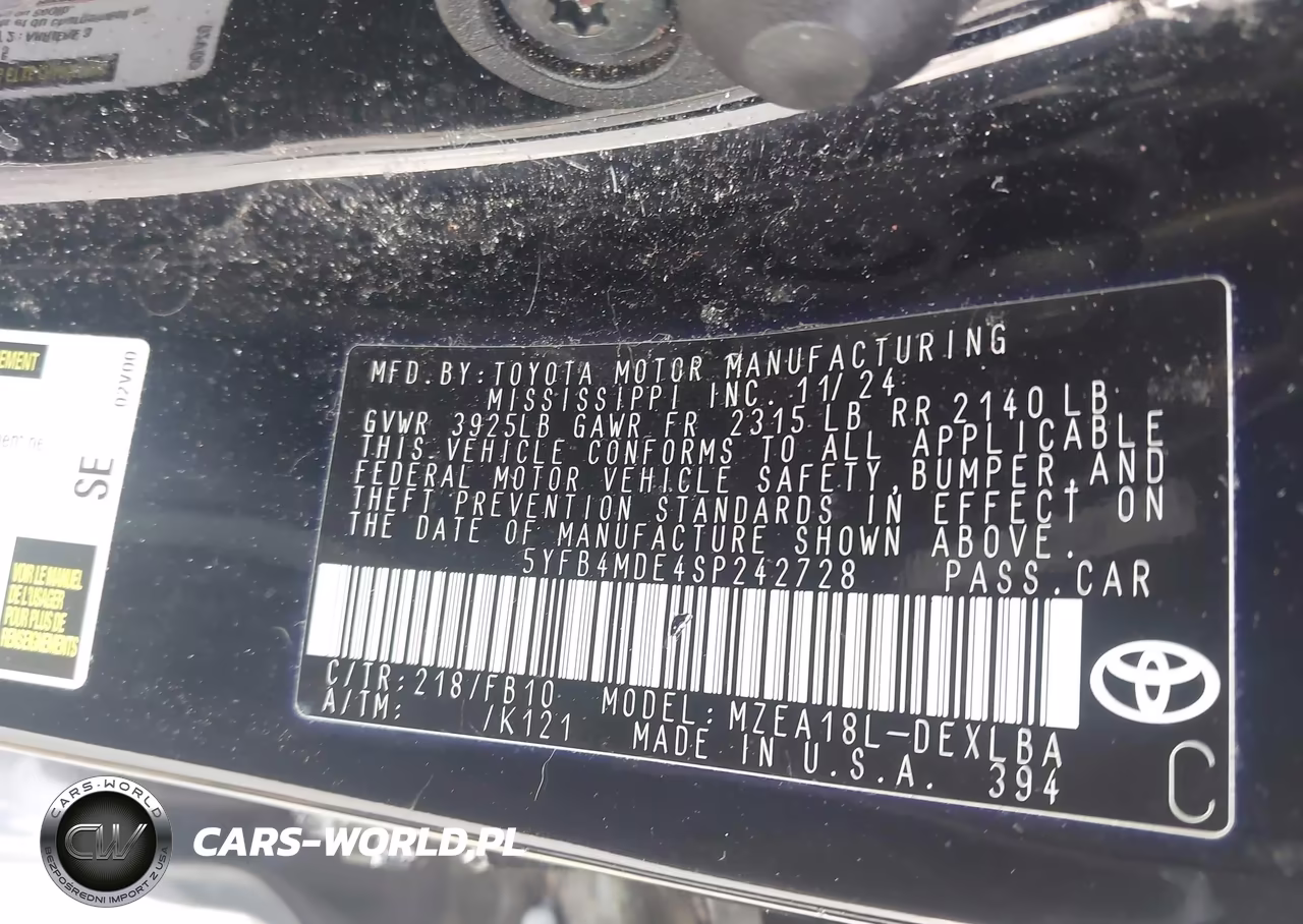 2025 Toyota Corolla Le VIN:5YFB4MDE4SP242728 - 9