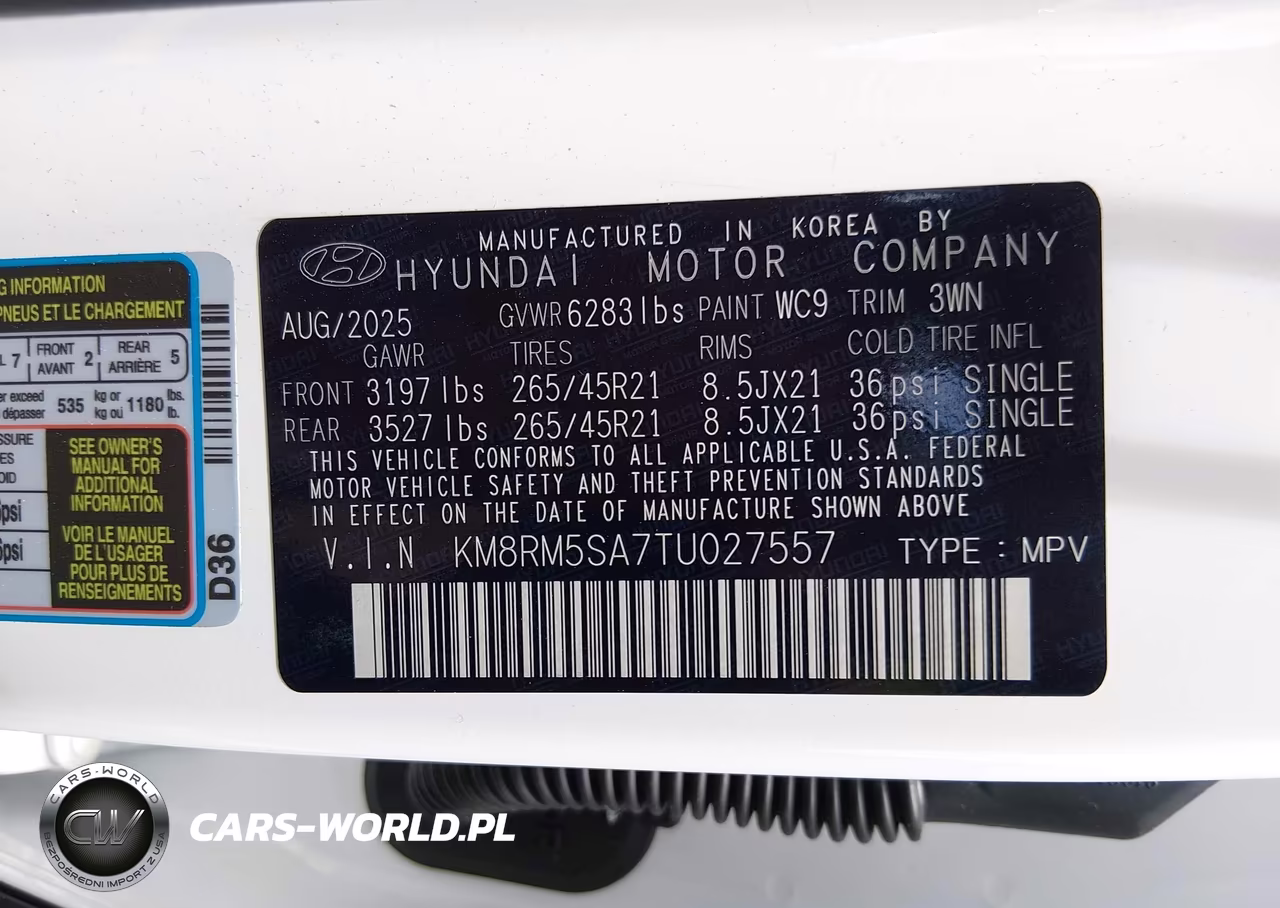 2026 Hyundai Palisade Hev Calligraphy VIN:KM8RM5SA7TU027557 - 9