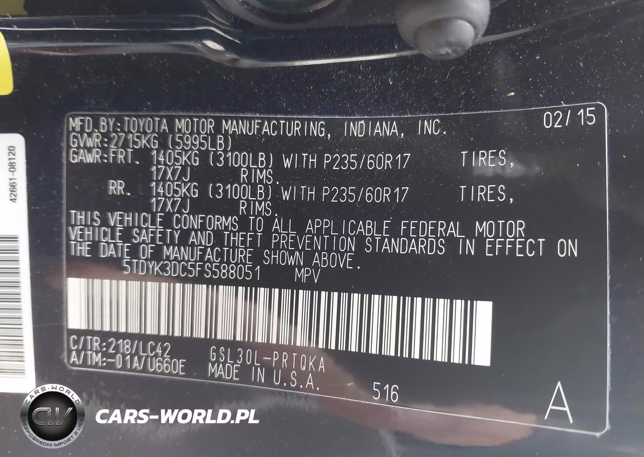 2015 Toyota Sienna Xle 8 Passenger VIN:5TDYK3DC5FS588051 - 9