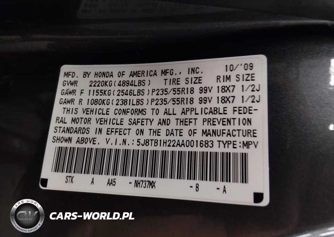 2010 Acura Rdx VIN:5J8TB1H22AA001683 - 9