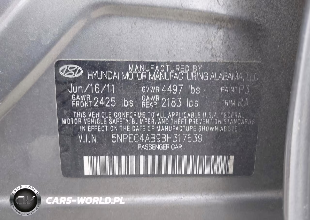 2011 Hyundai Sonata Se 2.0T VIN:5NPEC4AB9BH317639 - 9