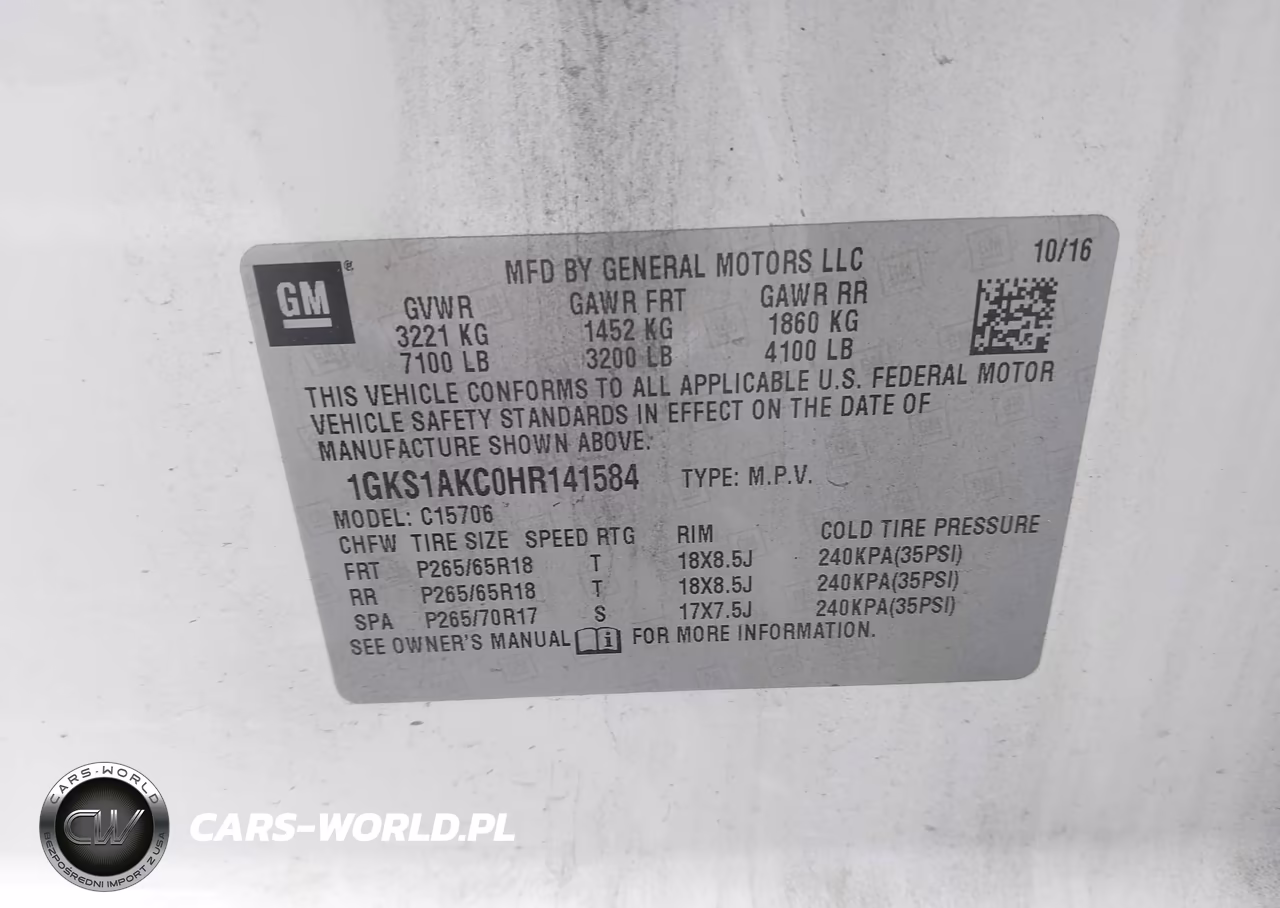 2017 GMC Yukon Sle VIN:1GKS1AKC0HR141584 - 9