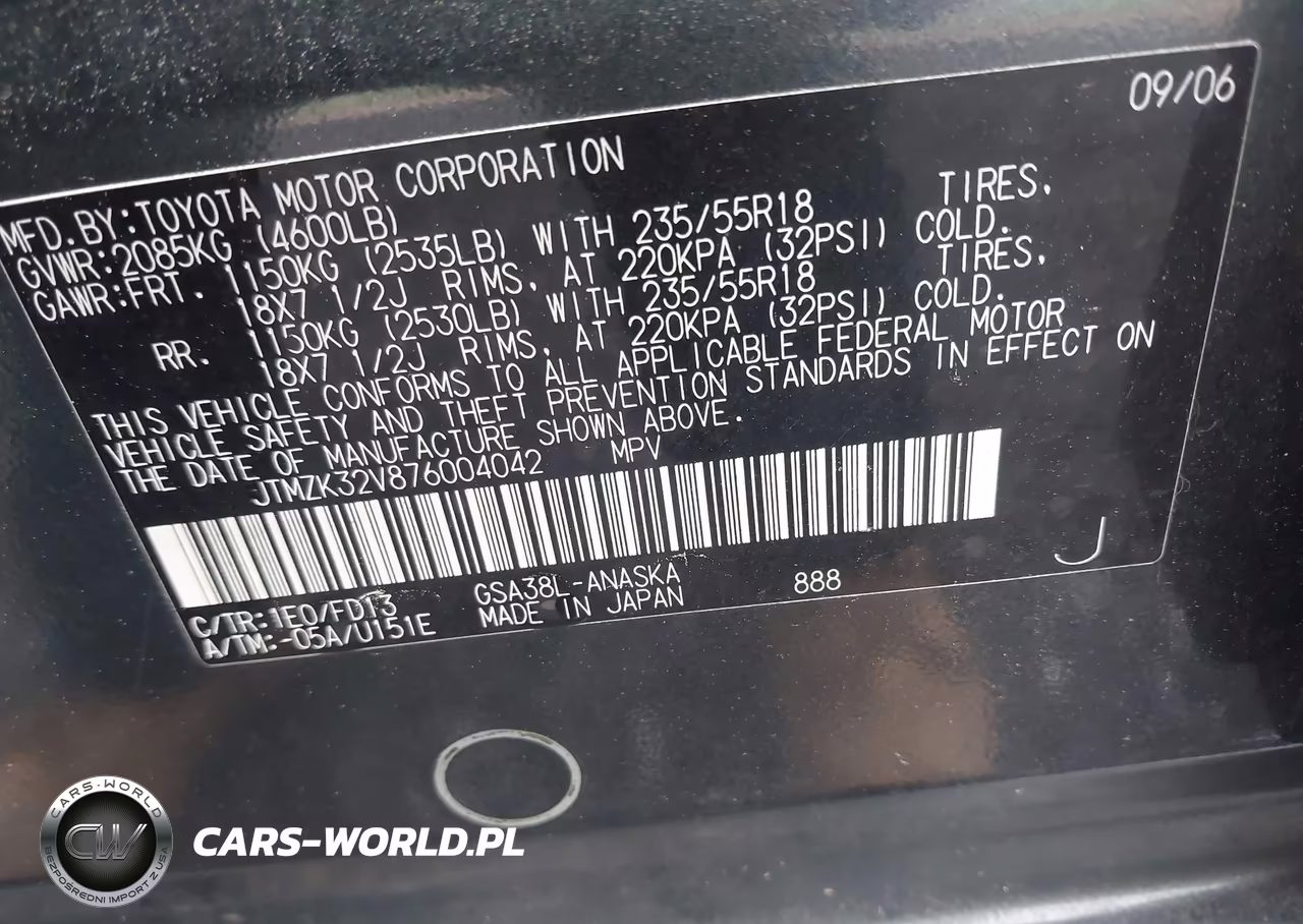 2007 Toyota Rav4 Sport V6 VIN:JTMZK32V876004042 - 9