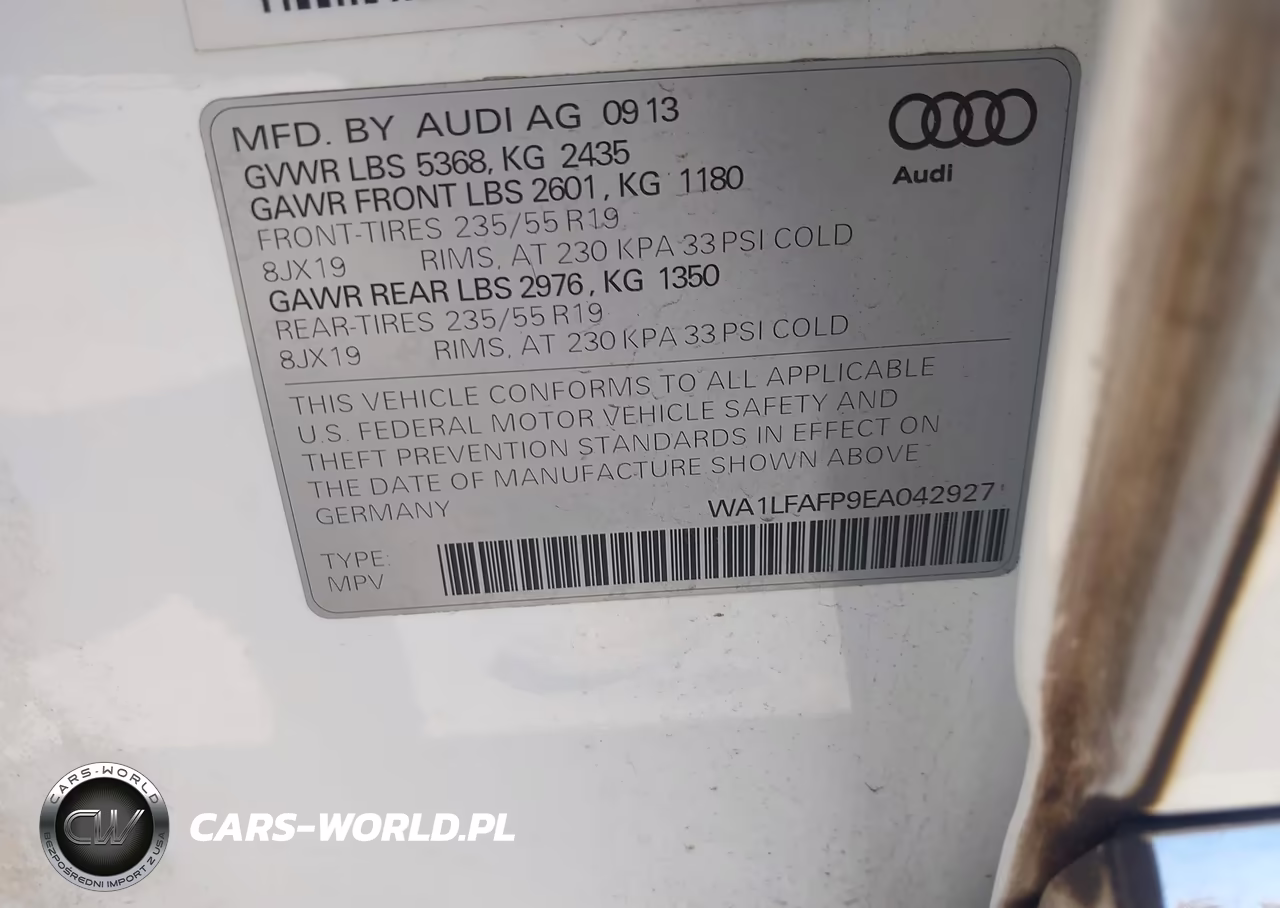 2014 Audi Q5 2.0T Premium VIN:WA1LFAFP9EA042927 - 9