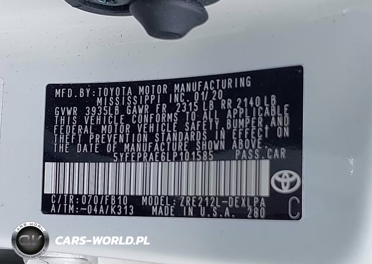 2020 Toyota Corolla Le VIN:5YFEPRAE6LP101585 - 9