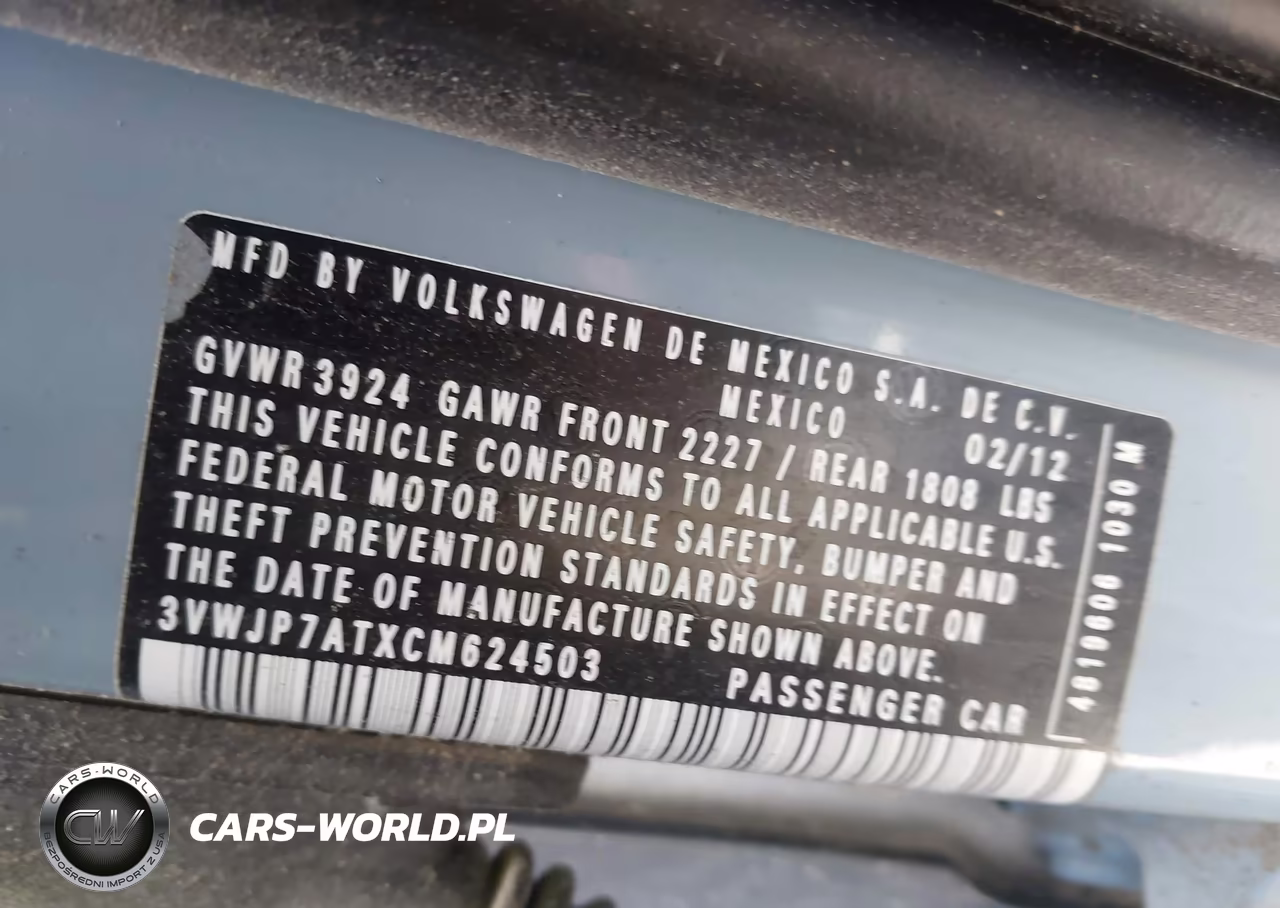 2012 Volkswagen Beetle 2.5L VIN:3VWJP7ATXCM624503 - 9