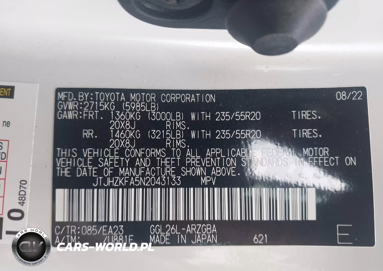 2022 Lexus Rx 350L VIN:JTJHZKFA5N2043133 - 9
