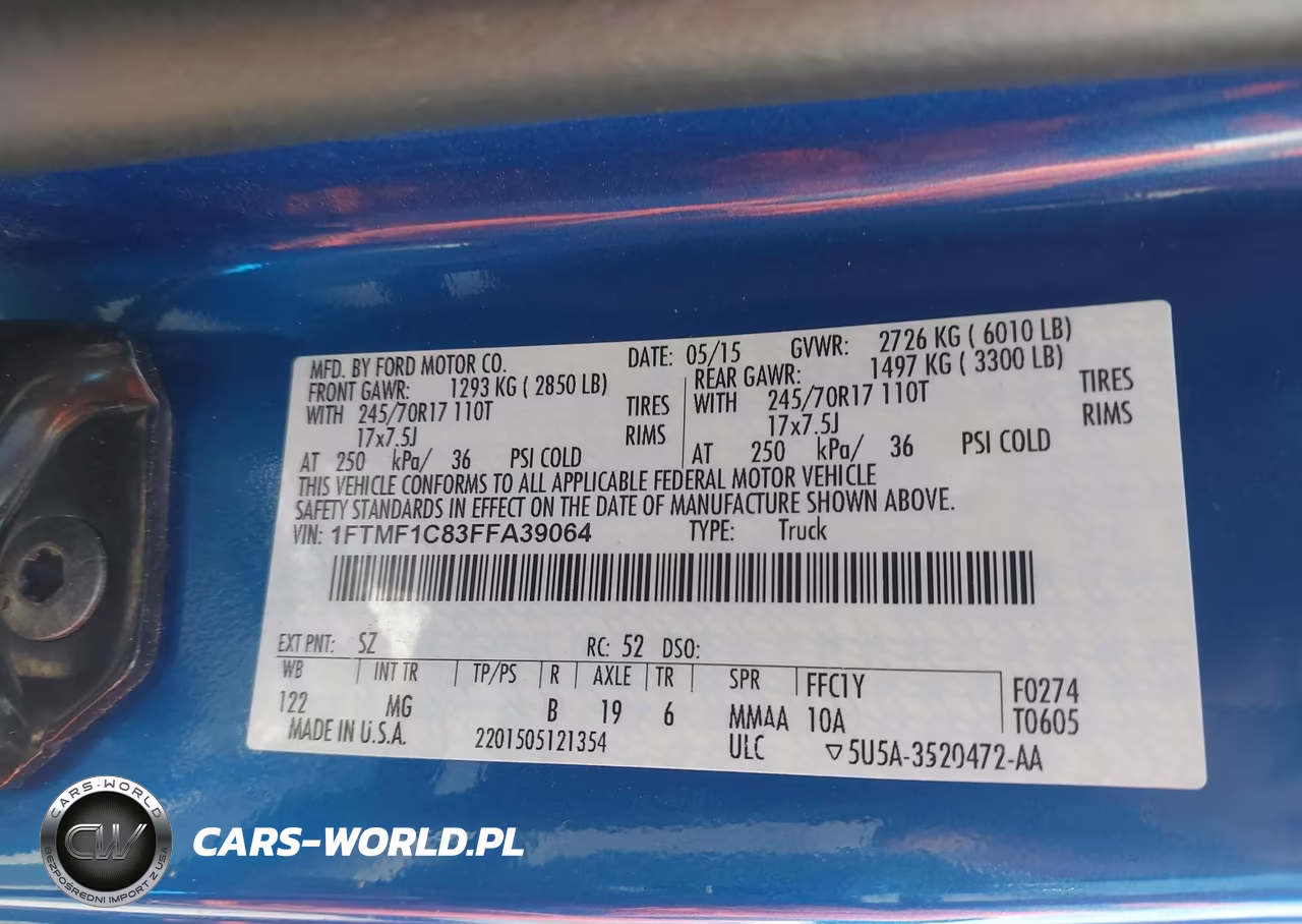 2015 Ford F-150 Xlt VIN:1FTMF1C83FFA39064 - 9