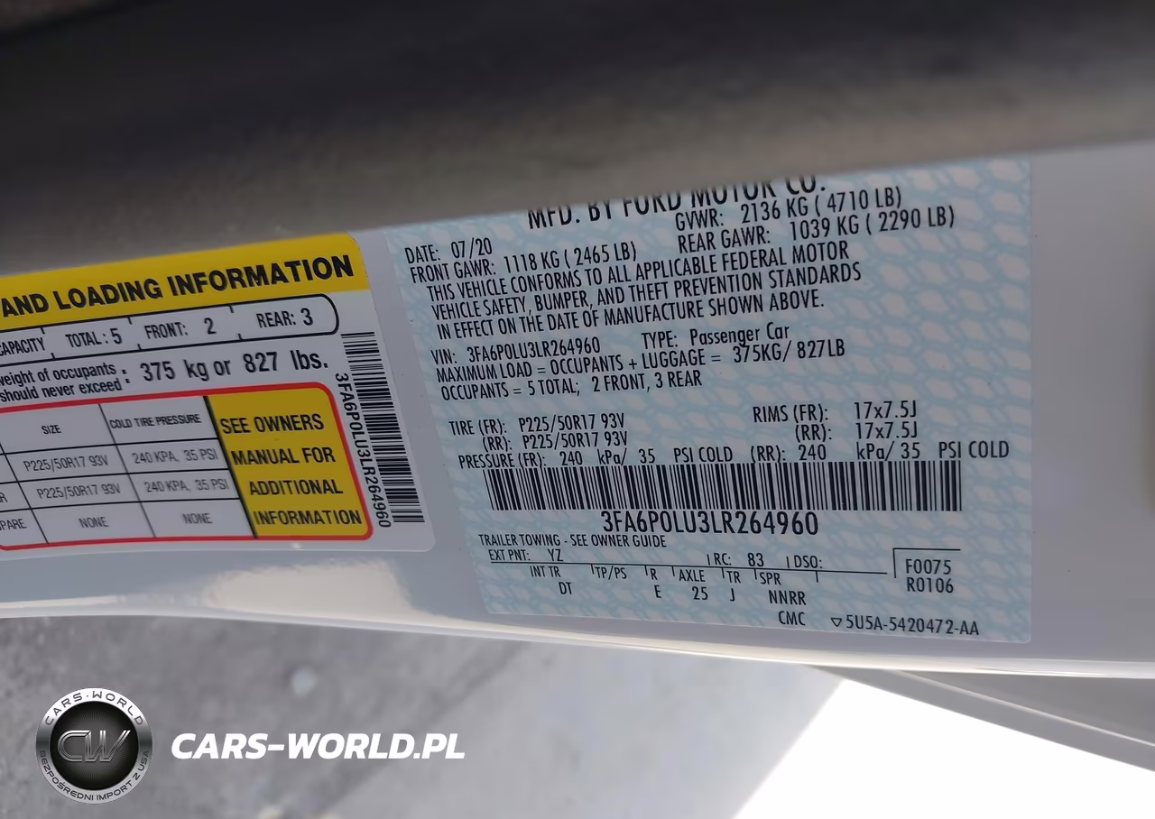 2020 Ford Fusion Hybrid Se VIN:3FA6P0LU3LR264960 - 9