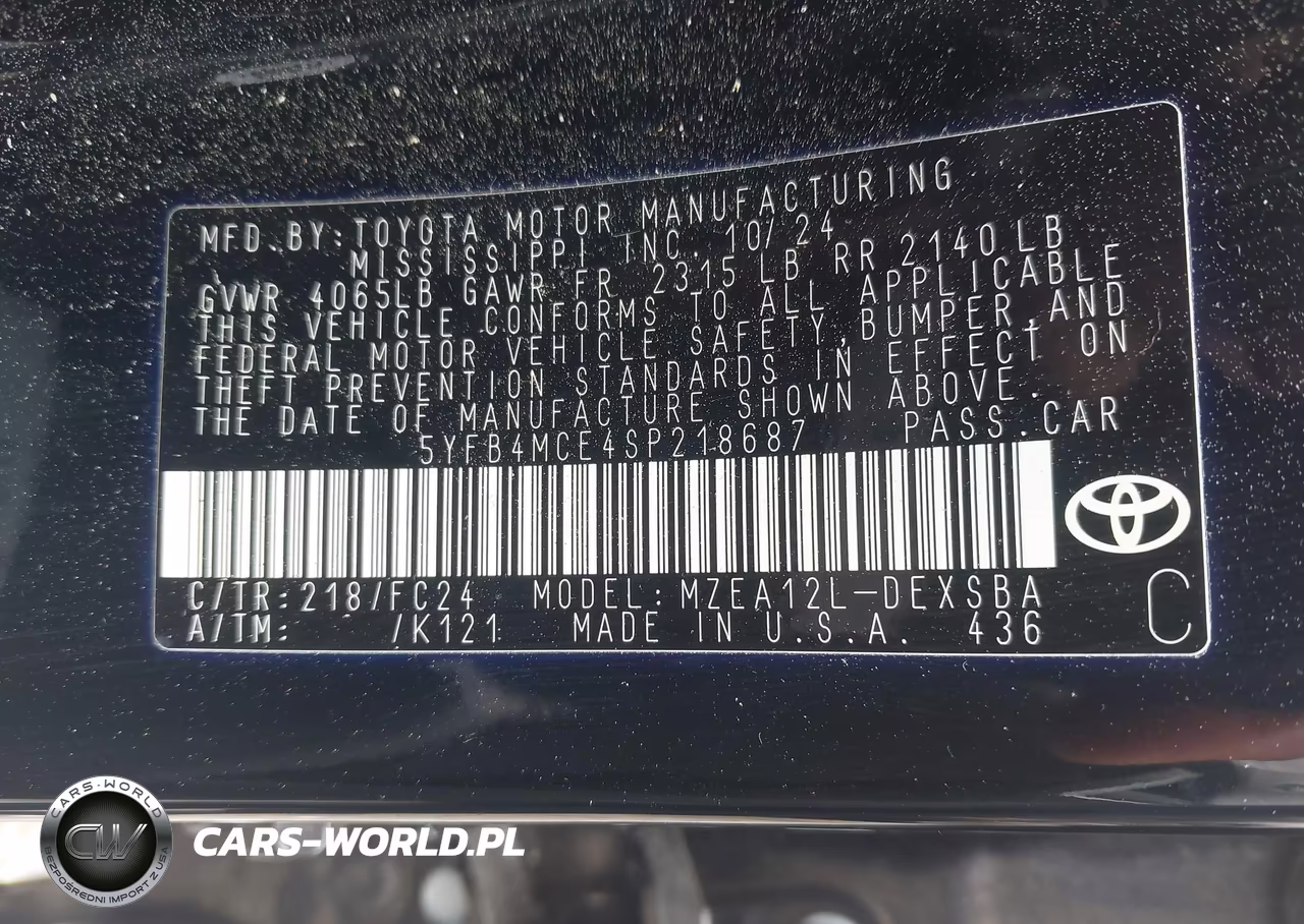 2025 Toyota Corolla Fx VIN:5YFB4MCE4SP218687 - 9