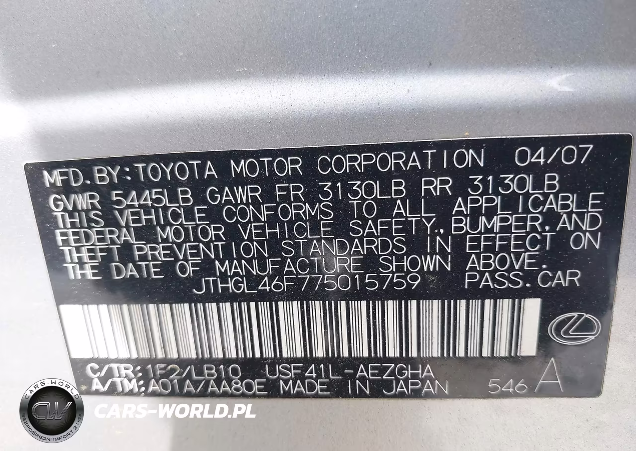 2007 Lexus Ls 460 L VIN:JTHGL46F775015759 - 9