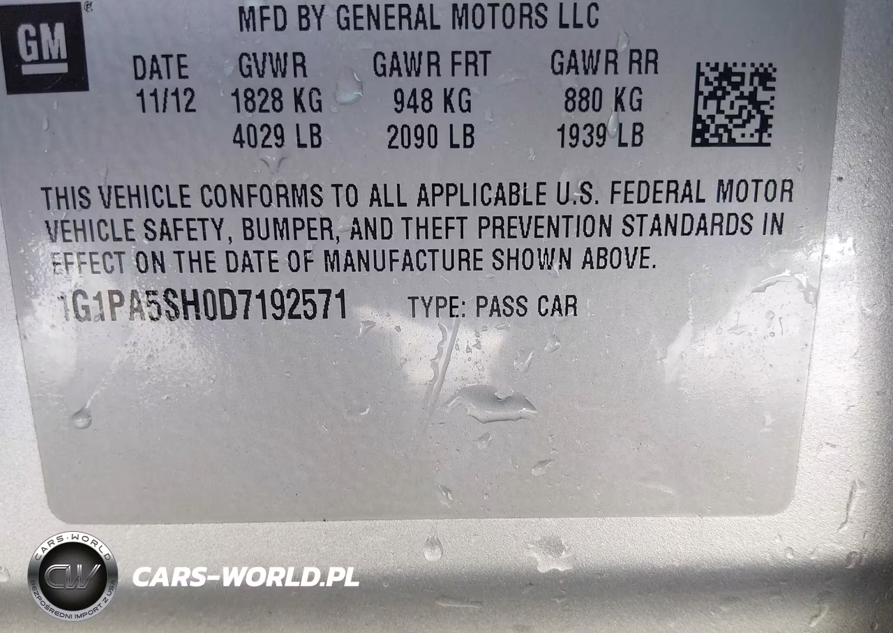 2013 Chevrolet Cruze Ls Auto VIN:1G1PA5SH0D7192571 - 9