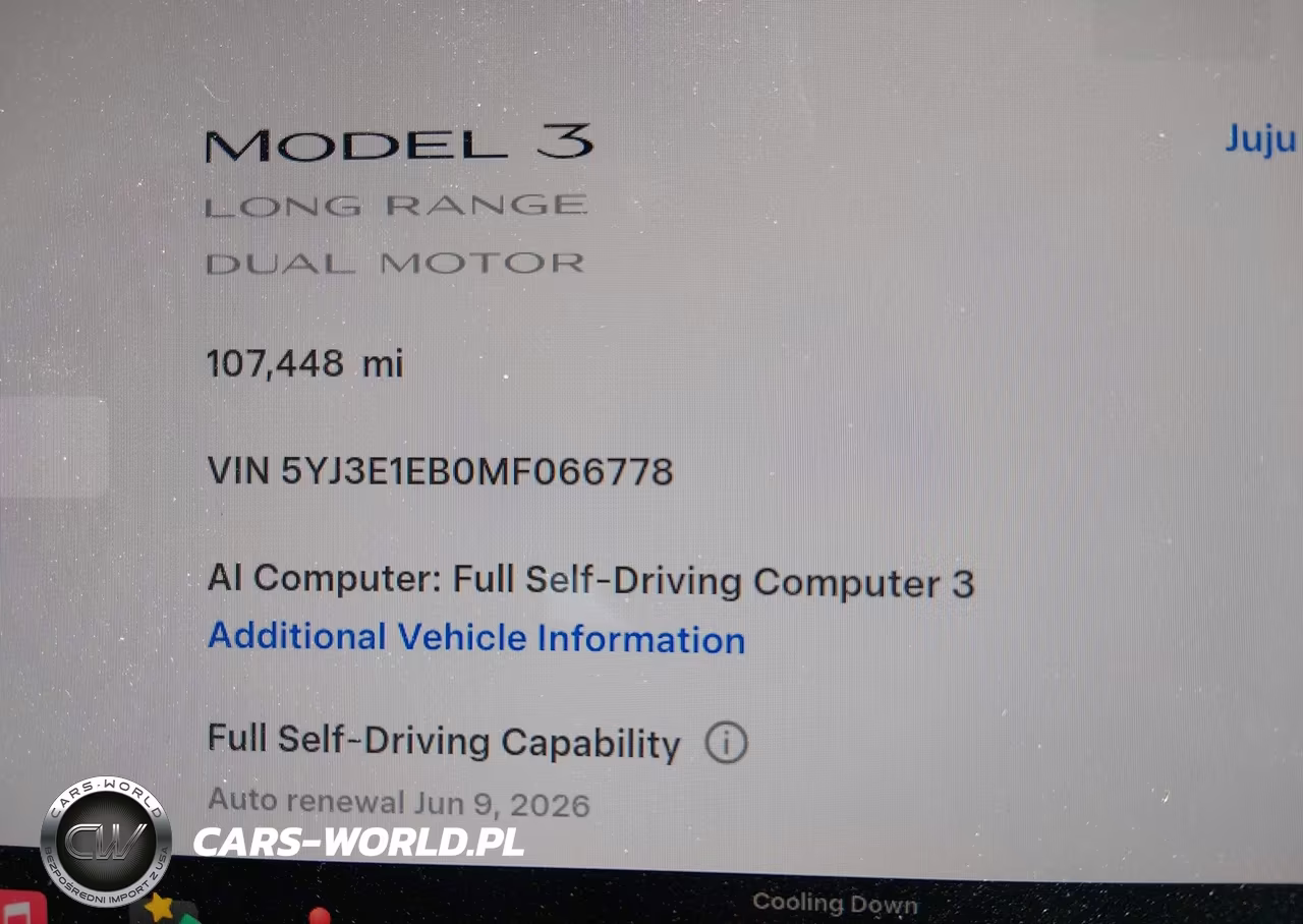 2021 Tesla Model 3 Long Range VIN:5YJ3E1EB0MF066778 - 15