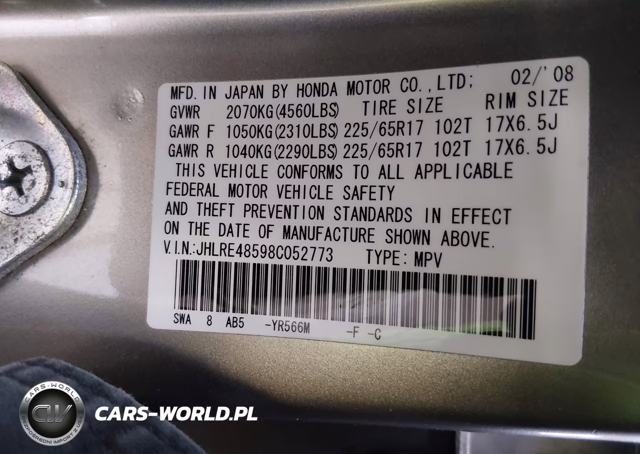 2008 Honda Cr-V Ex VIN:JHLRE48598C052773 - 9