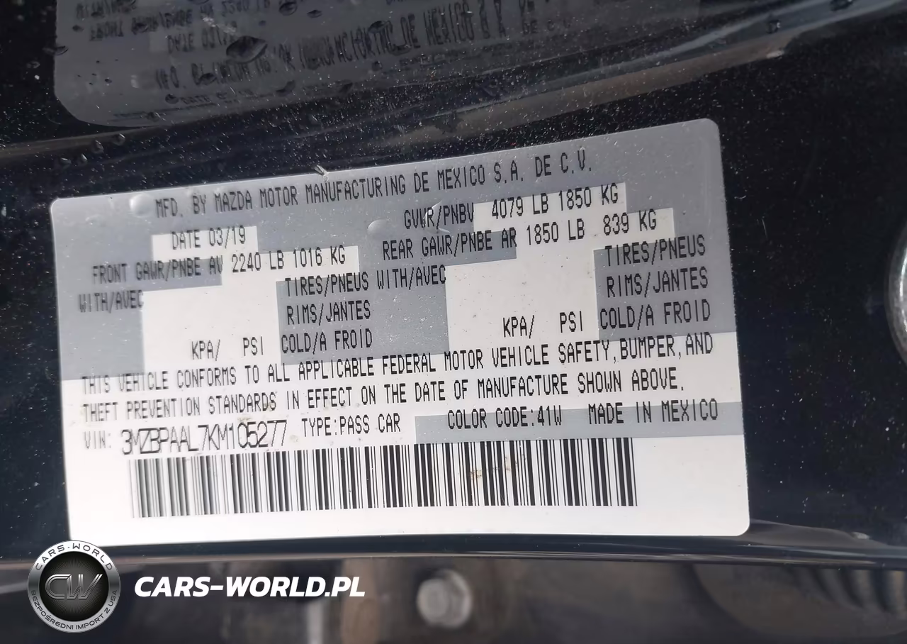 2019 Mazda Mazda3 Select Package VIN:3MZBPAAL7KM105277 - 9