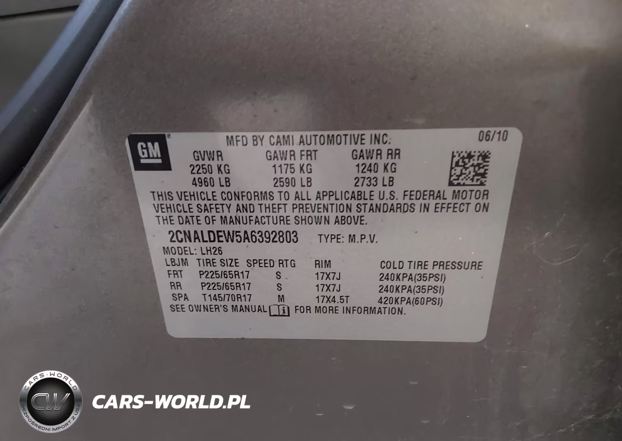 2010 Chevrolet Equinox Lt VIN:2CNALDEW5A6392803 - 9