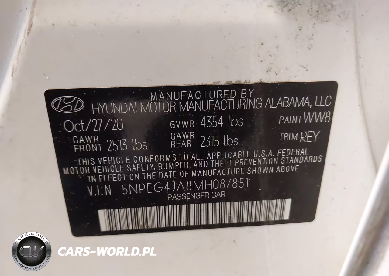 2021 Hyundai Sonata Se VIN:5NPEG4JA8MH087851 - 9