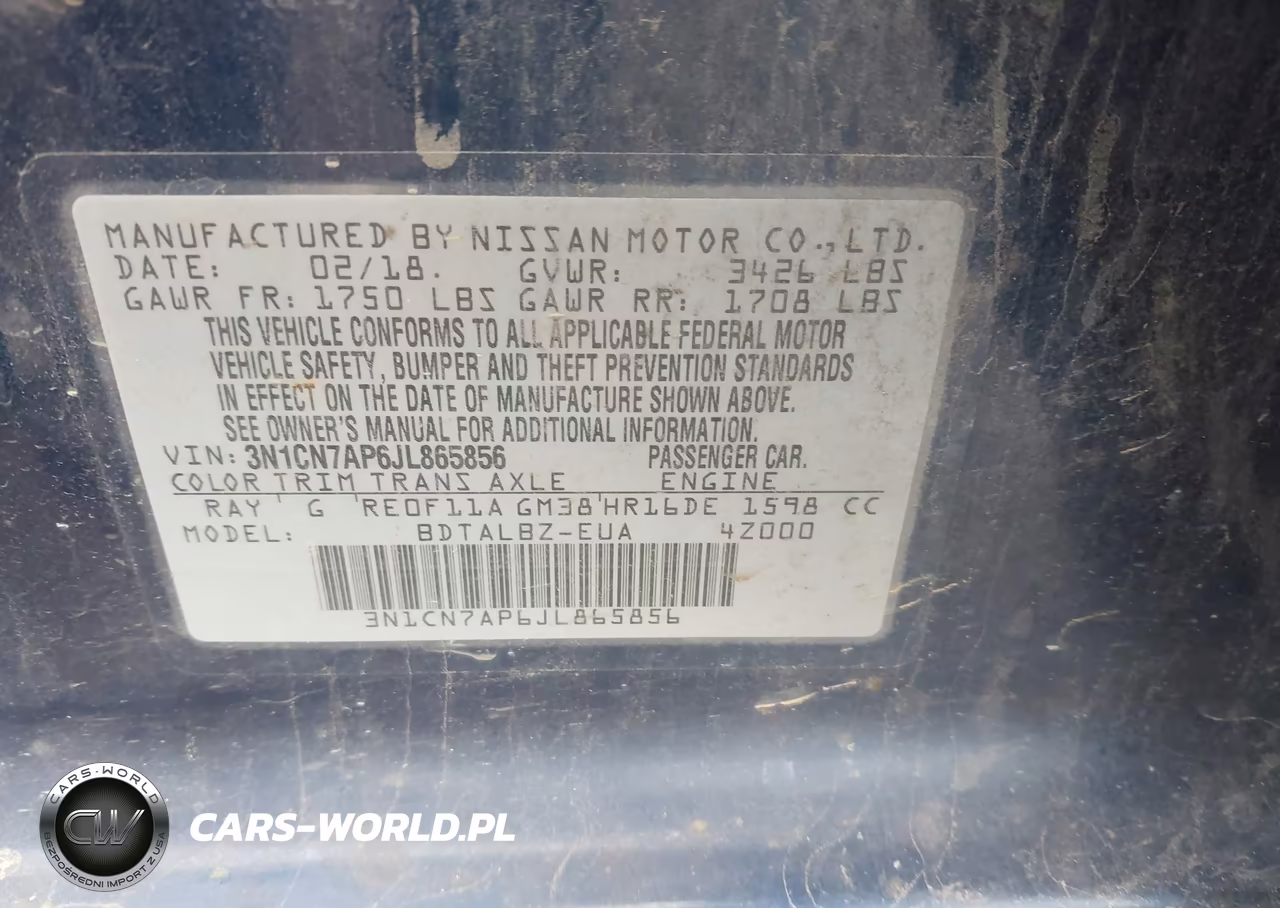 2018 Nissan Versa 1.6 Sv VIN:3N1CN7AP6JL865856 - 9
