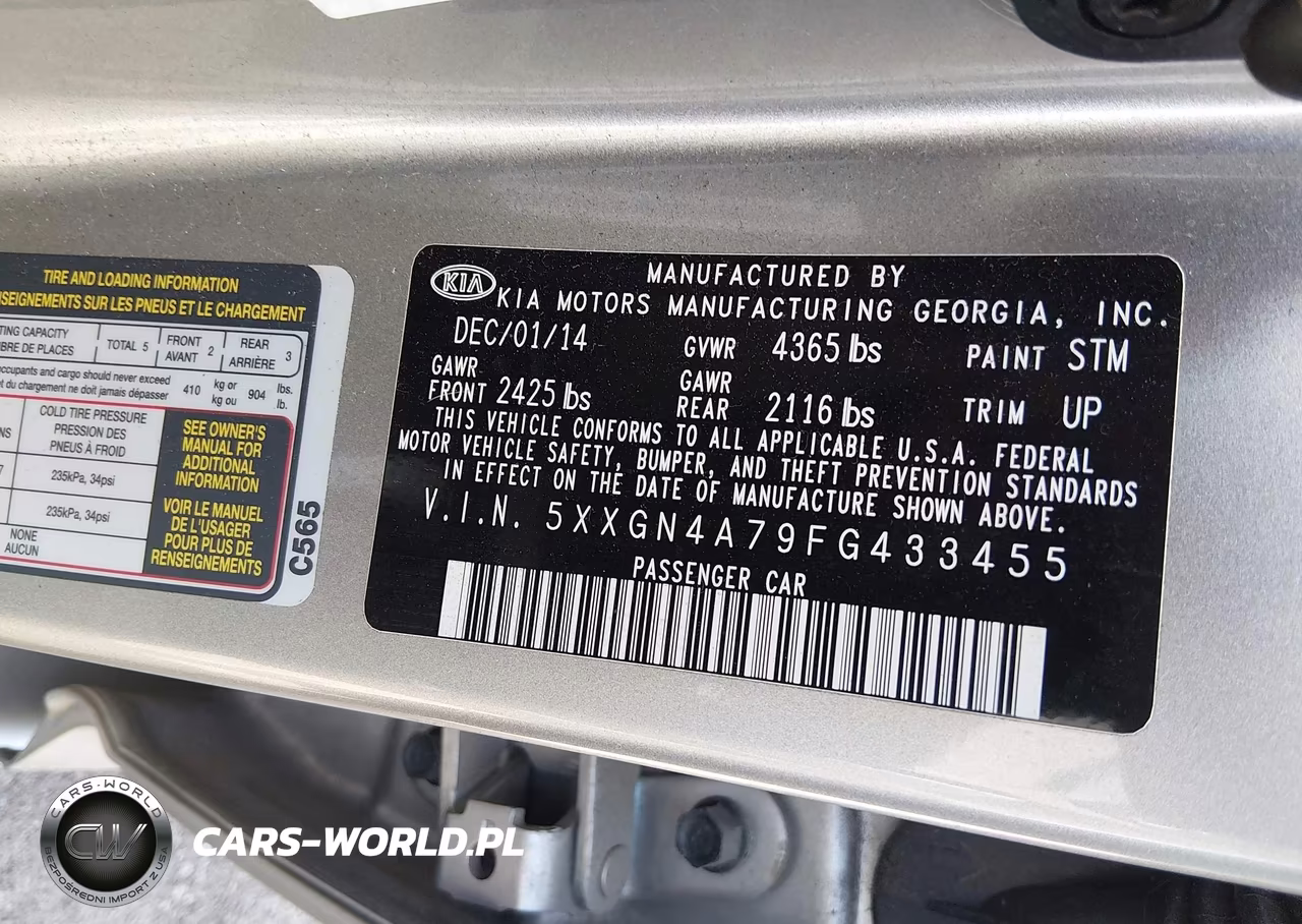 2015 Kia Optima Ex VIN:5XXGN4A79FG433455 - 9