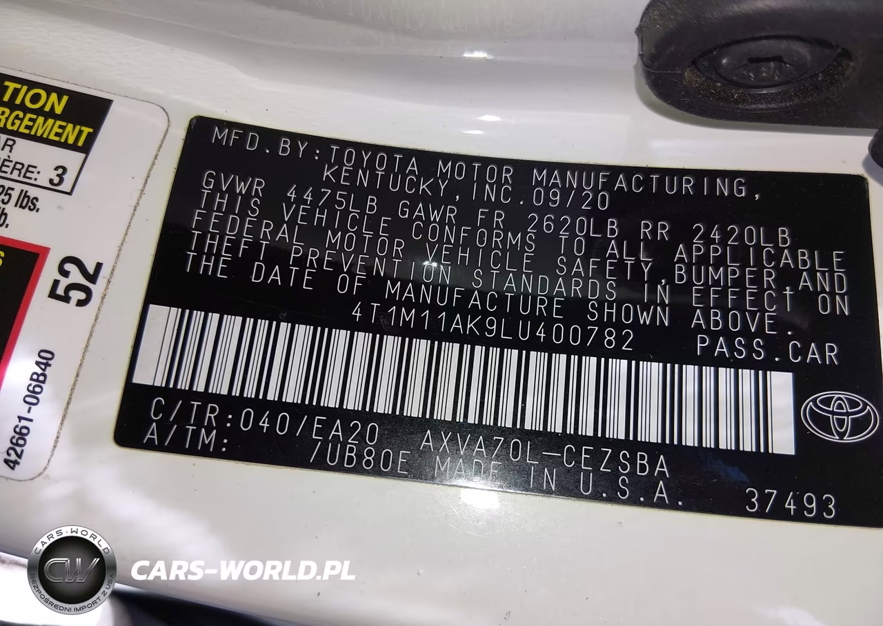 2020 Toyota Camry Se VIN:4T1M11AK9LU400782 - 9