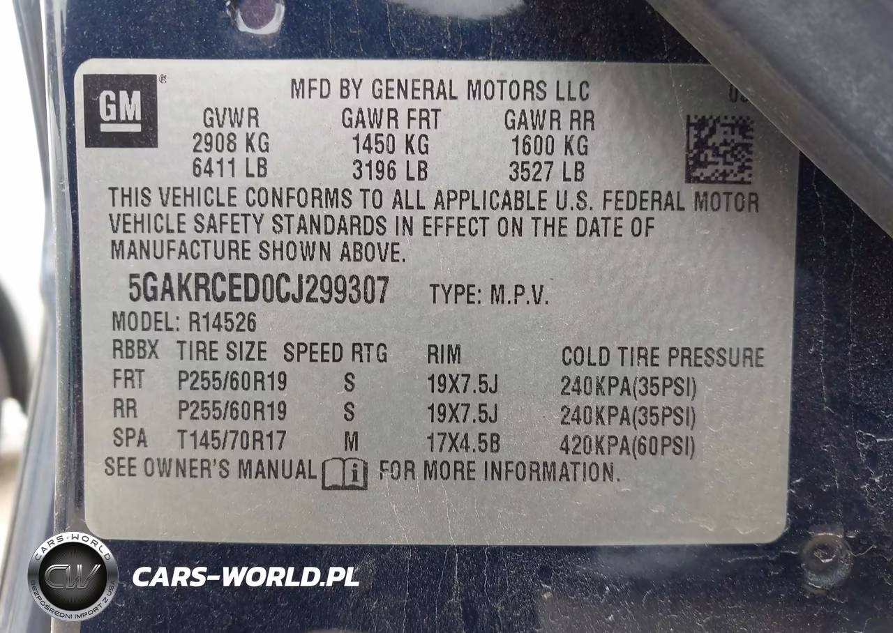2012 Buick Enclave Leather VIN:5GAKRCED0CJ299307 - 9