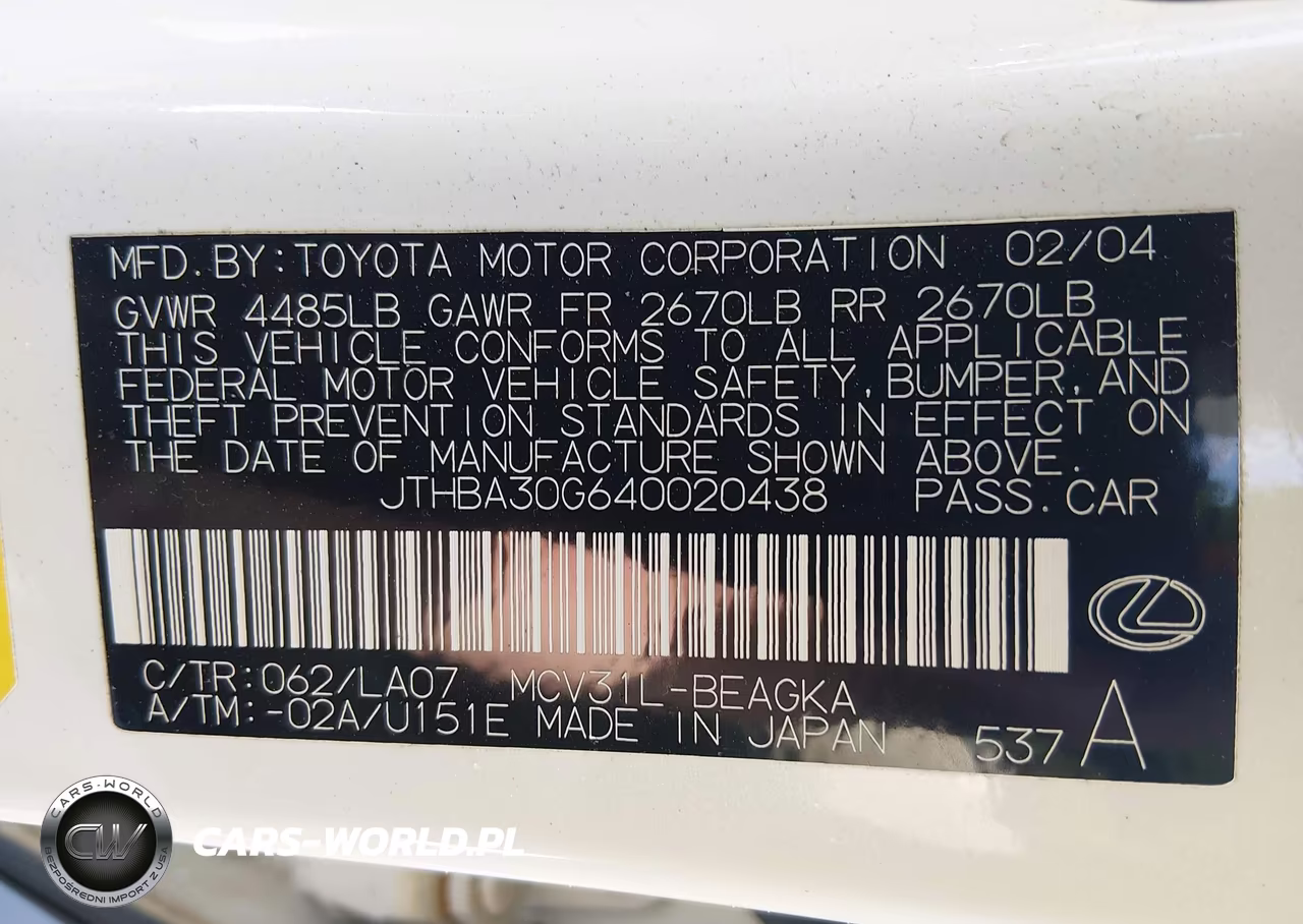 2004 Lexus Es 330 VIN:JTHBA30G640020438 - 9