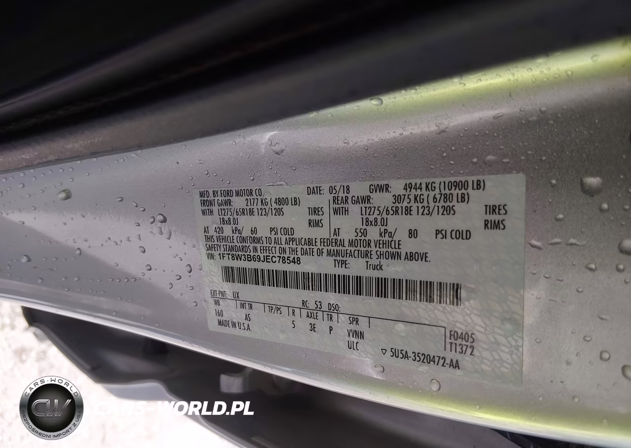 2018 Ford F-350 Xl VIN:1FT8W3B69JEC78548 - 8