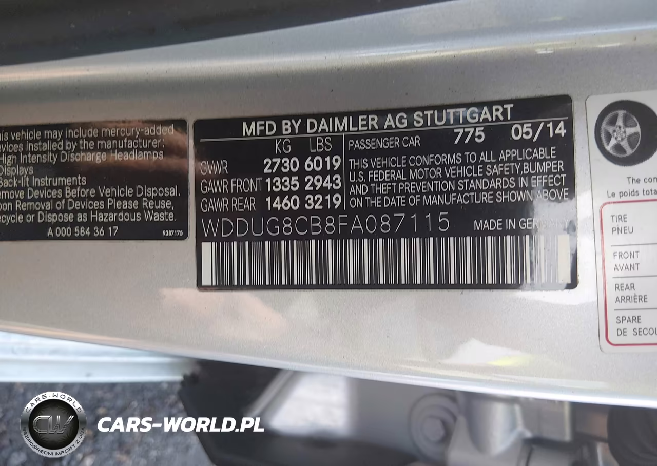 2015 Mercedes-Benz S 550 VIN:WDDUG8CB8FA087115 - 9