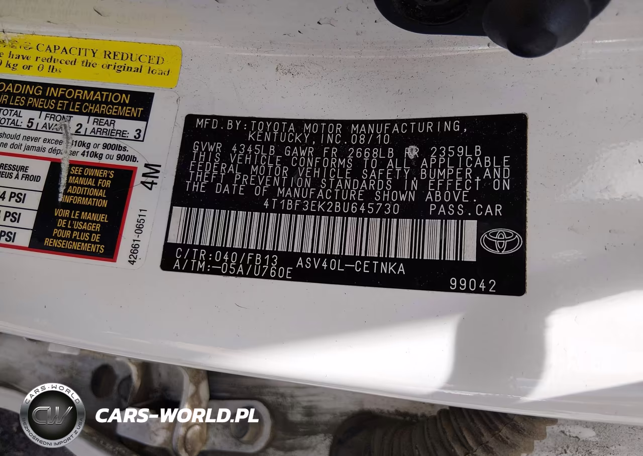 2011 Toyota Camry Le VIN:4T1BF3EK2BU645730 - 9