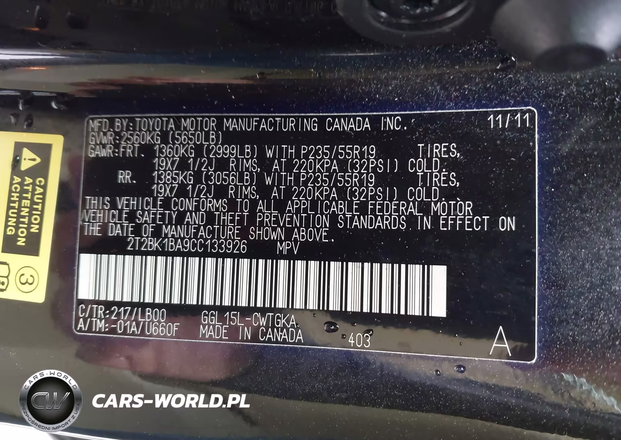 2012 Lexus Rx 350 VIN:2T2BK1BA9CC133926 - 9