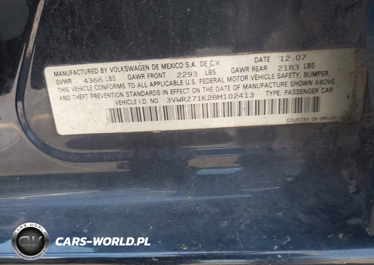 2008 Volkswagen Jetta Se VIN:3VWRZ71K28M102413 - 9