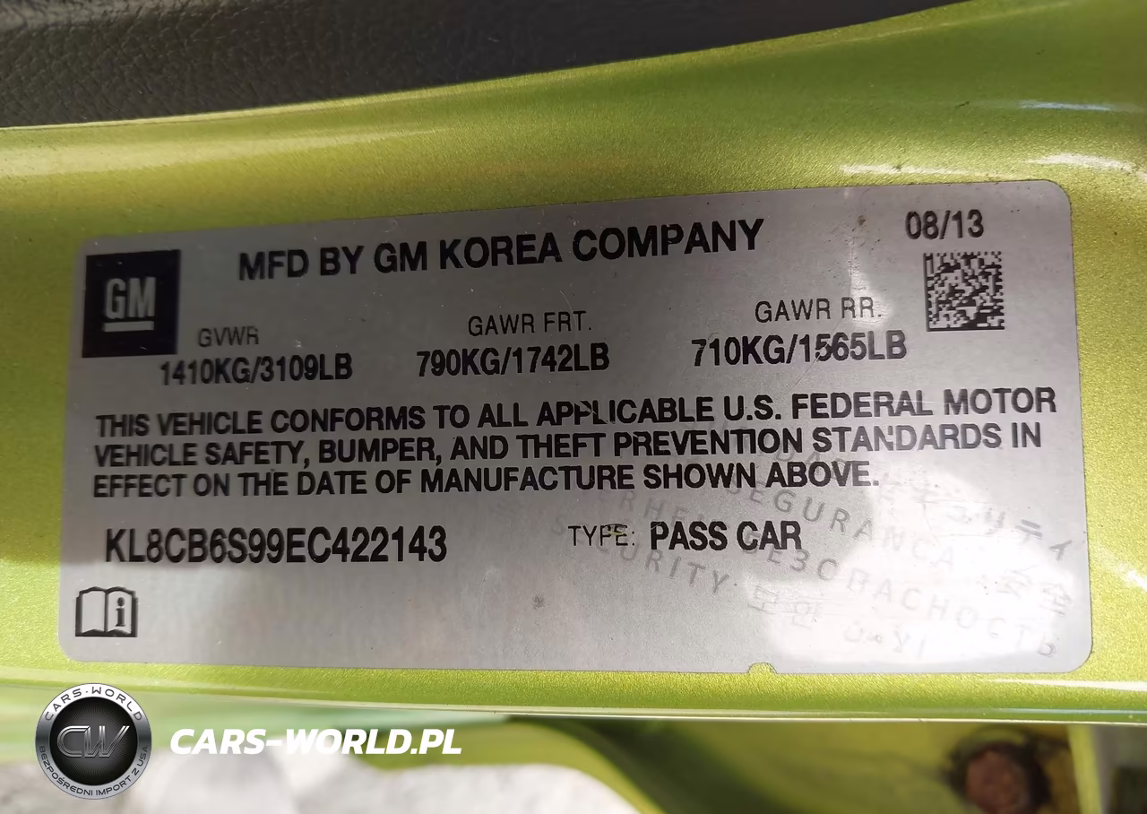 2014 Chevrolet Spark Ls Auto VIN:KL8CB6S99EC422143 - 9