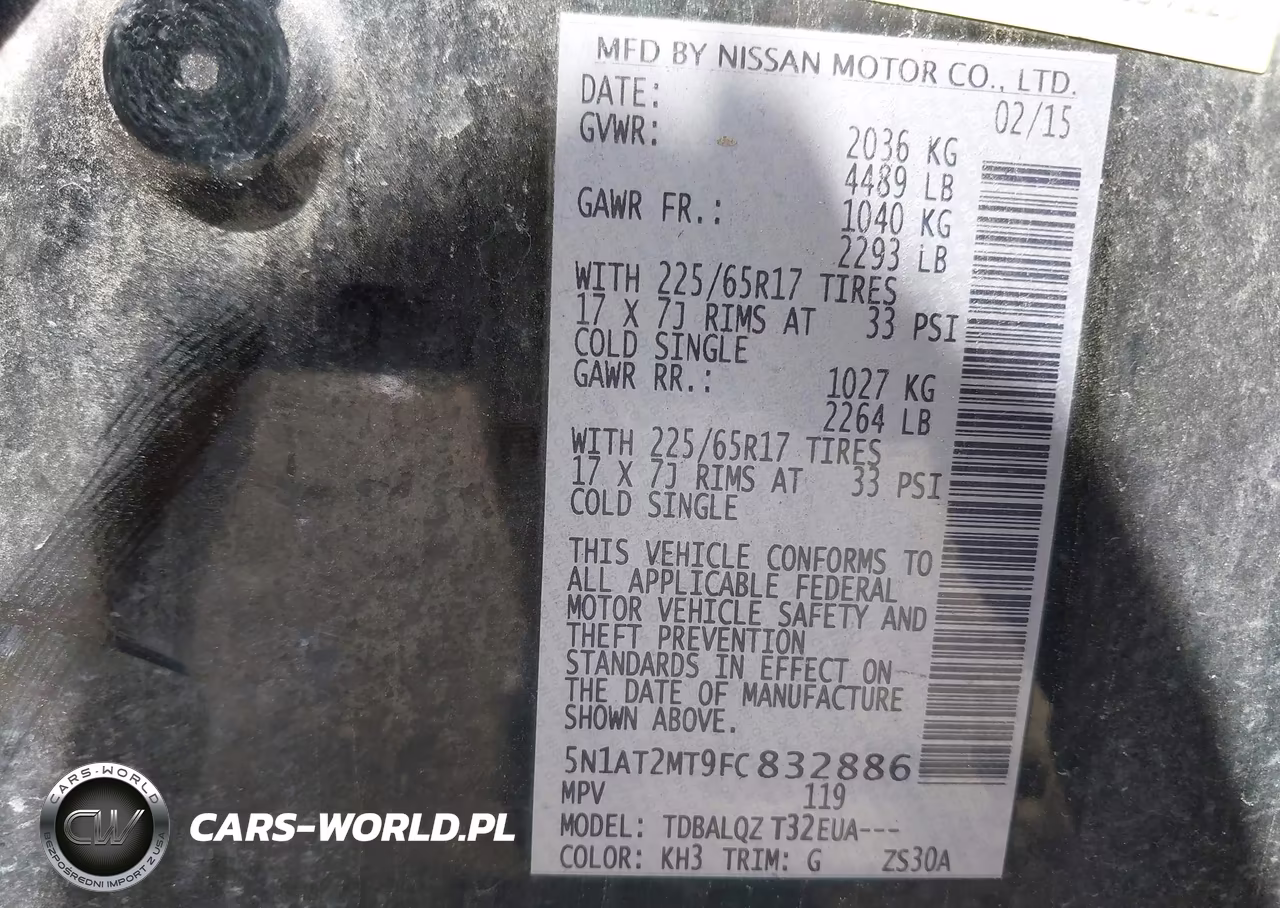 2015 Nissan Rogue S-Sl-Sv VIN:5N1AT2MT9FC832886 - 9