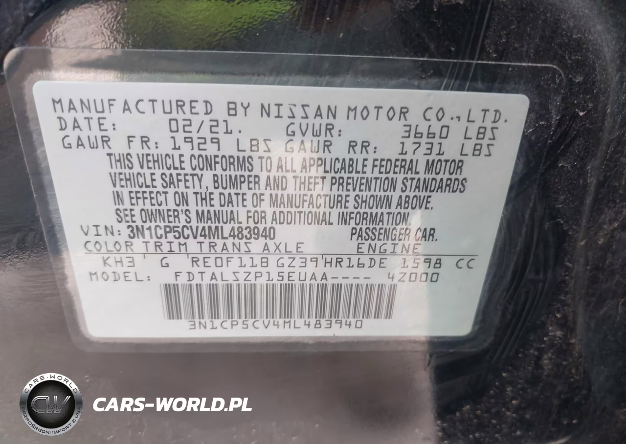 2021 Nissan Kicks Sv Xtronic Cvt VIN:3N1CP5CV4ML483940 - 9