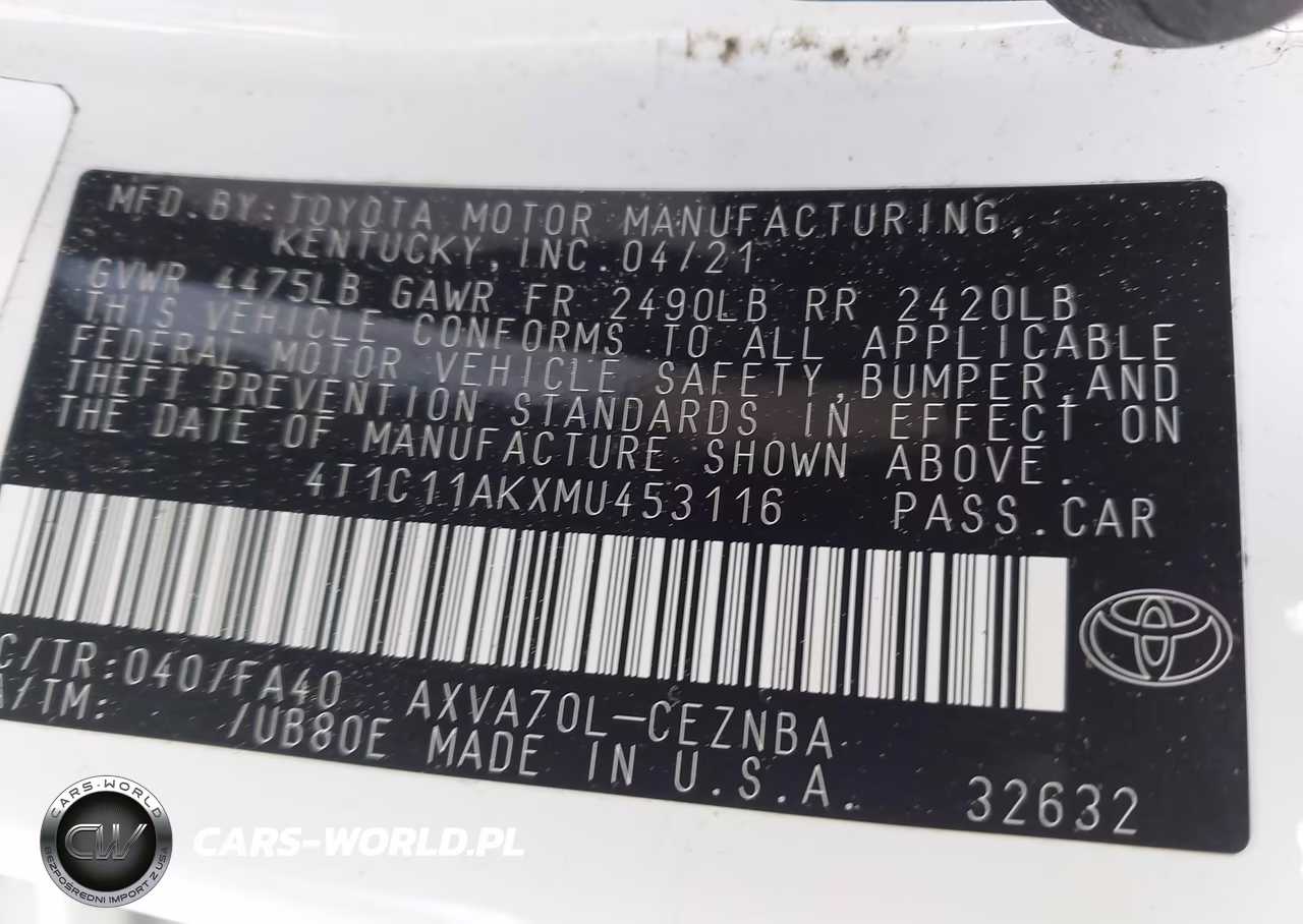2021 Toyota Camry Le VIN:4T1C11AKXMU453116 - 9