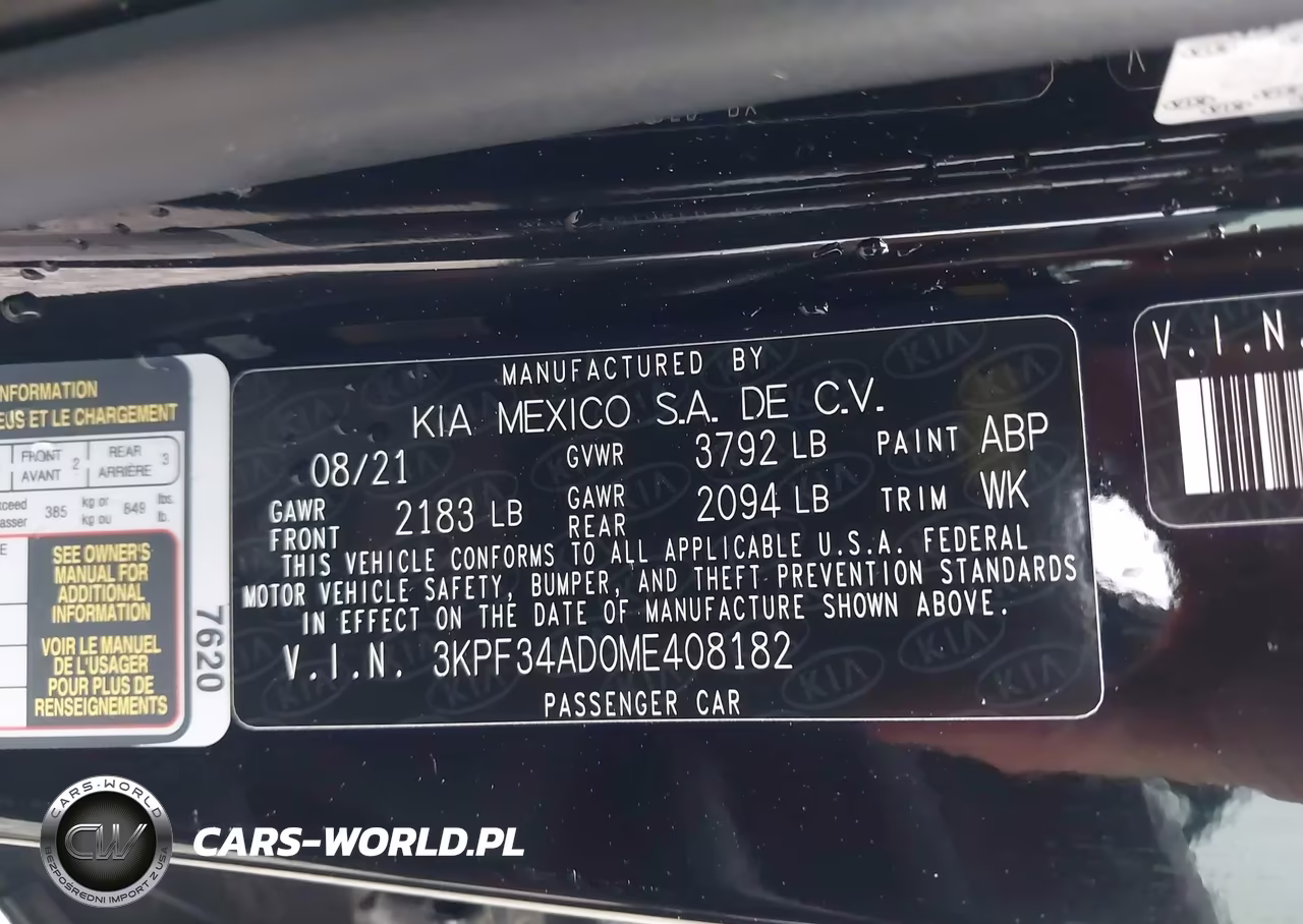 2021 Kia Forte Gt-Line VIN:3KPF34AD0ME408182 - 9