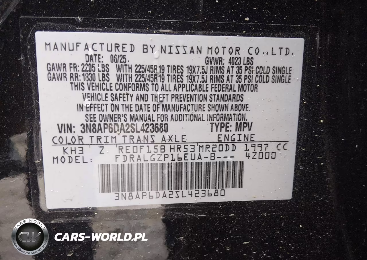 2025 Nissan Kicks Sr Fwd VIN:3N8AP6DA2SL423680 - 9
